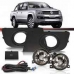 Kit Farol Auxiliar Amarok A Partir de 2010 Com Moldura Preta Botao Quadrado E Lampada