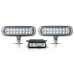 Kit Farol Auxiliar Slim Estrobo 16 Leds Retangular Corpo Cromado Super Branco 12V
