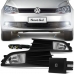 Kit Farol Auxiliar Gol/Voyage GVI A Partir 2013 Moldura Com Friso Cromado