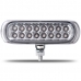 Farol Auxiliar Slim 16 Leds Retangular Corpo Cromado Super Branco 12/24 V