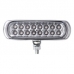Kit Farol Auxiliar Slim Estrobo 16 Leds Retangular Corpo Cromado Super Branco 12V