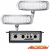 Kit Farol Auxiliar Slim Estrobo 16 Leds Retangular Corpo Cromado Super Branco 12V