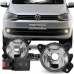 Kit Farol Auxiliar Fox 2010 A 2013 Com Moldura Preta Aro Cromado Botao Quadrado E Lampada