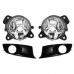 Kit Farol Auxiliar Fox 2010 A 2013 Com Moldura Preta Aro Cromado Botao Quadrado E Lampada