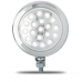 Farol Auxiliar Slim Estrobo 6 Leds Redondo Corpo Cromado Super Branco 12V
