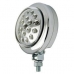 Farol Auxiliar Slim Estrobo 6 Leds Redondo Corpo Cromado Super Branco 12V
