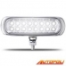 Farol Auxiliar Slim 16 Leds Retangular Corpo Cromado Super Branco 12/24 V