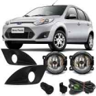 Kit Farol Auxiliar Fiesta 2010 A 2012 Com Moldura Preta E Lampada