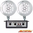 Kit Farol Auxiliar Slim Estrobo 19 Leds Redondo Corpo Cromado Super Branco 12V