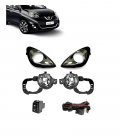 KIT FAROL AUXILIAR NISSAN MARCH 2014 A 2018 C/MOLDURA LD/LE