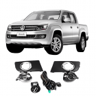 KIT FAROL AUXILIAR AMAROK 2010/2014 C/MOLDURA BOTAO REDONDO 