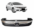 GRADE RADIADOR PRETA C/FRISO CROMADO HONDA CIVIC 2012/2014