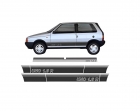 EMBLEMA FAIXA LATERAL FIAT UNO 1990 A 1993 1.6R PRATA