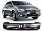 GRADE PRETO FOSCO COM FRISO CROMADO HONDA CIVIC 2012 A 2014