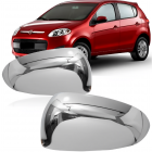 PAR APLIQUE CROMADO RETROVISOR PALIO NOVO 2012 A 2016