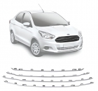 FRISO GRADE FORD KA FILETES CINZA 2014 ATE 2018 (4 PECAS)