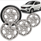 Kit 4 Calotas Mobi 17 18 Aro 14 Prata Cubo Baixo 