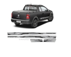 EMBLEMA FAIXA LATERAL SAVEIRO TROOPER FUNDO PRATA 2013/...