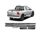 EMBLEMA FAIXA LATERAL SAVEIRO TROOPER FUNDO PRETO 2013/...
