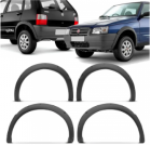 Kit 4 Acabamento Alargador Paralama Fiat Uno Way 04/09 Cinza